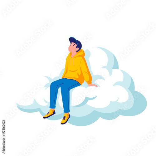Man Sitting on a Cloud.