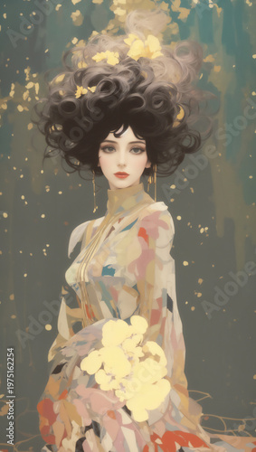 一人の女のポートレート　AI生成素材