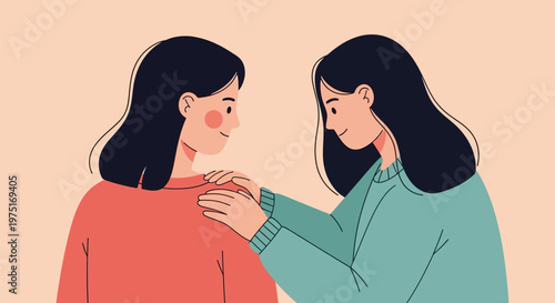 Two Women Supporting Each Other.