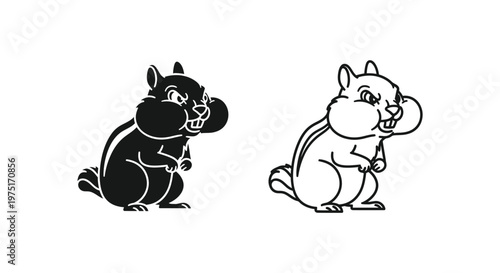 Cartoon Chipmunks: Cute Animal Vector Designs Vector