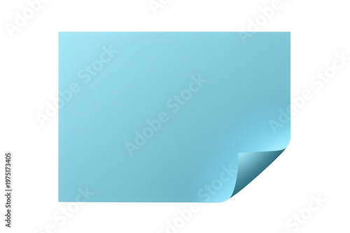 Free Download Blue paper sticky note with a curled corner, blank page as a template for message or reminder, transparent background - GFXLoad