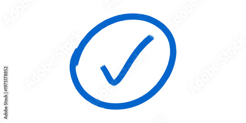 Free Download A simple blue hand-drawn checkmark inside a circle - GFXLoad