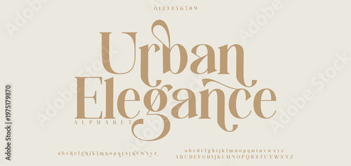 Urban Elegance Elegant alphabet letters font logo. Typography luxury classic lettering serif italic fonts decorative wedding vintage retro logos. vector illustration
