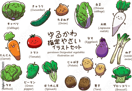 ゆるかわ指定野菜　カラー