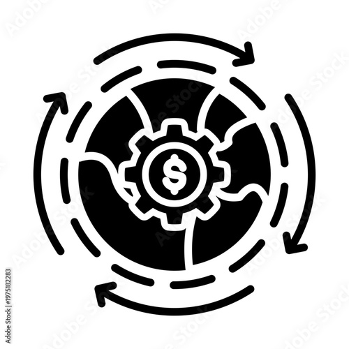 Circular Economy icon with glyph style
