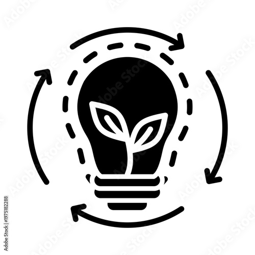 Renewable icon with glyph style