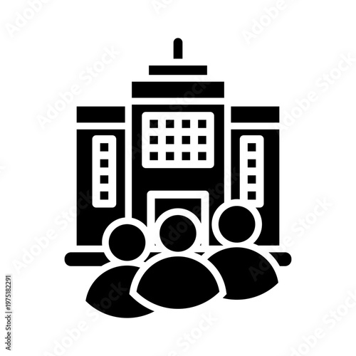 Volunteering icon with glyph style