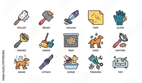 Pet grooming tools and techniques illustrated collection