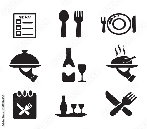 set of restaurant icons