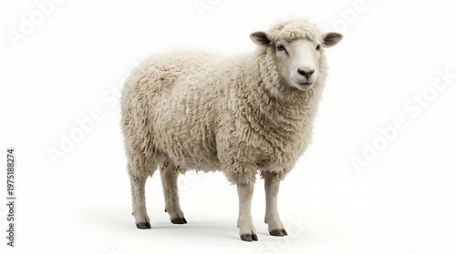 Isolated sheep on white background for creative design projects and concepts