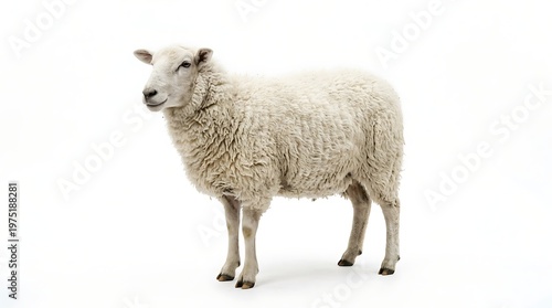 Isolated sheep on white background for design and advertising projects