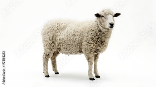 Isolated sheep on white background for design and advertising