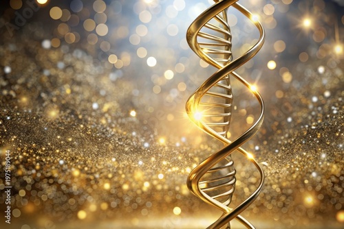 Golden Helix of Life  A Sparkling Representation of Genetic Code and Cellular Structure