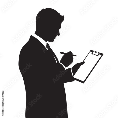 business man with clipboard