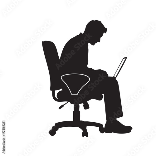 man working on laptop