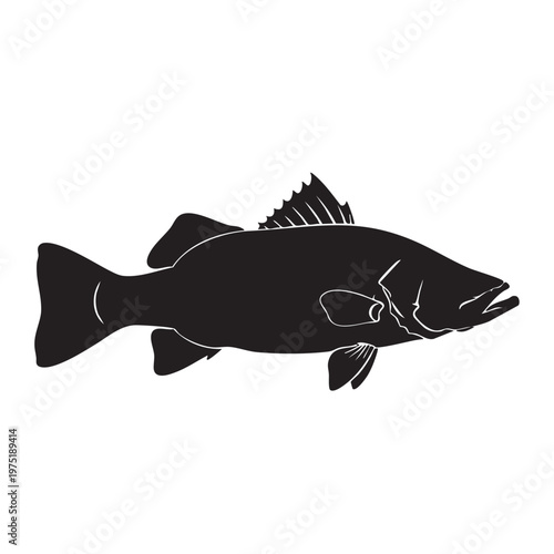 Black silhouette of a flatfish simple vector illustration for seafood or marine life concepts isolat