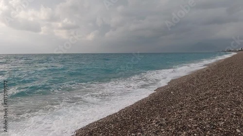 Beautiful sea waves on sandy beach