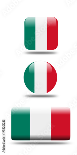Free Download A 3d glossy vector illustration of a national Italy flag button and Italian flag icon symbol for an iconic European country nation sign and banner design - GFXLoad