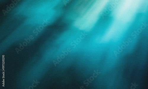 Abstract teal gradient texture with soft blurred light and subtle grain pattern, smooth flowing background with calm modern aesthetic, concept of serenity, minimalism, digital design and tranquility