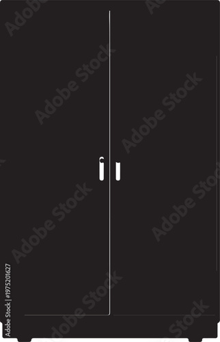 A black safe with a digital display on the front panel Vector, illustration