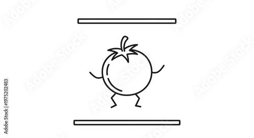 Dancing Tomato Character with Arms and Legs, Isolated on White