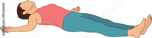 A woman lies in a relaxed pose on a transparent background