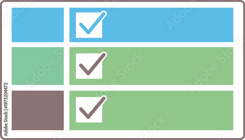 A checklist with confirmed options on transparent background for business use