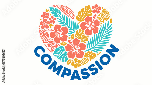 Heart with Hawaiian Pattern Compassion