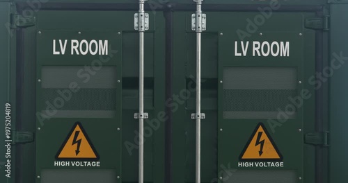 Low Voltage LV room electricity distribution high voltage warning sign
