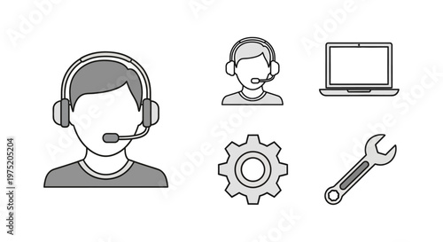 Customer Service Representative Wearing Headset.