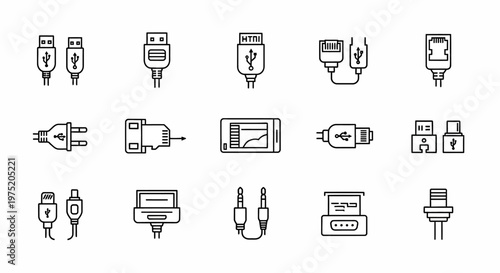 Variety of Electronic Cables and Connectors.