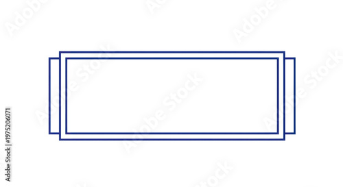 Blank Rectangular Frame with Double Border, Copy Space for Text and Design