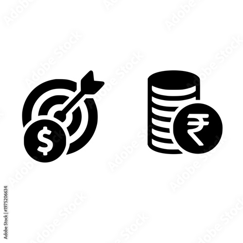 Financial targets and Indian currency symbols