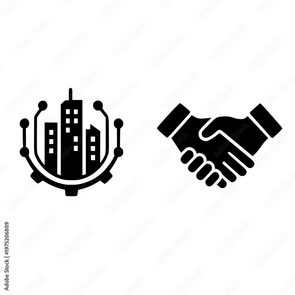 Fototapeta premium business partnership and city development