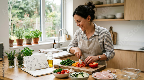 Woman preparing healthy food in kitchen 2.