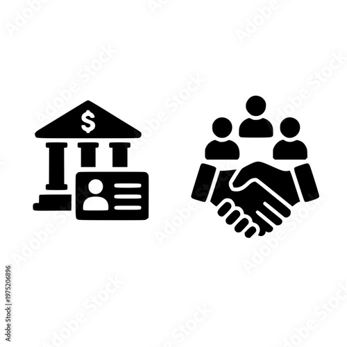 banking and partnership icons