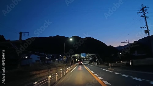 ドライブ映像　 国道19号 長野県木曽郡大桑村　日本　