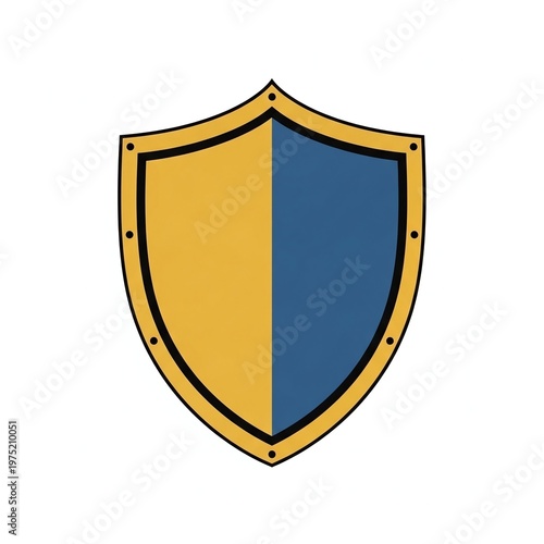 Wallpaper Mural Stylized Yellow and Blue Shield Icon Symbolizing Protection and Security Torontodigital.ca