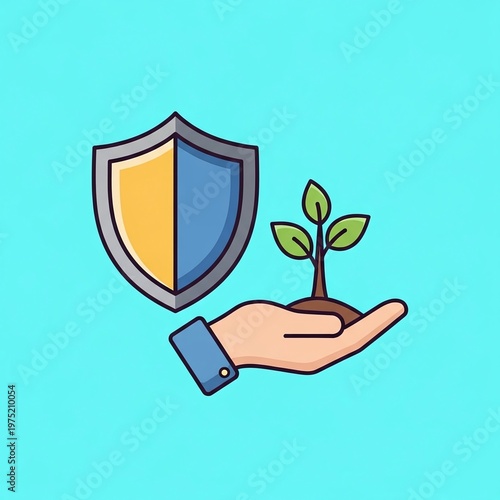 Wallpaper Mural Illustrative Icon of Environmental Protection and Sustainable Growth Torontodigital.ca