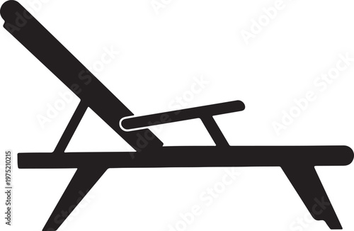 A black silhouette of a reclining chair Vector, illustration