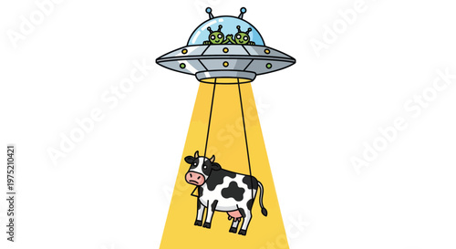 Aliens Abducting Cow with UFO Beam of Light