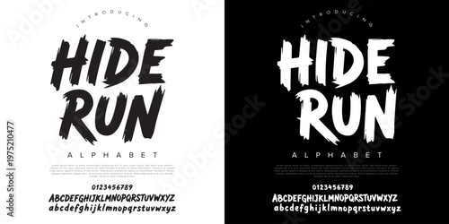 Hide Run Distorted Brush Alphabet Font Vector For Horror Movie Poster And Edgy Street Style Branding
