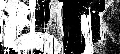 Abstract Grunge Texture Featuring Glitch Noise, Distressed Ink Splatters, Static Interference Patterns, and Monochrome Urban Decay Backgrounds.
