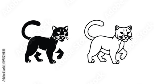 Black and White Cat Breed Comparison Guide Vector