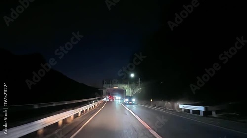 ドライブ映像　 国道19号　長野県　木曽郡　南木曽町　日本　吾妻洞門