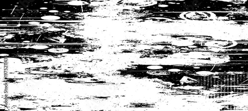 Abstract Grunge Texture Featuring Glitch Noise, Distressed Ink Splatters, Static Interference Patterns, and Monochrome Urban Decay Backgrounds.