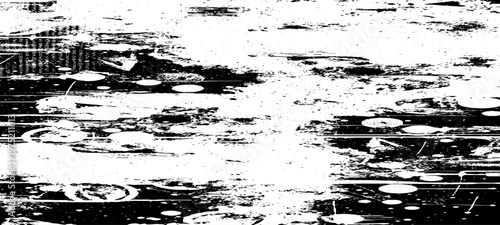 Abstract Grunge Texture Featuring Glitch Noise, Distressed Ink Splatters, Static Interference Patterns, and Monochrome Urban Decay Backgrounds.