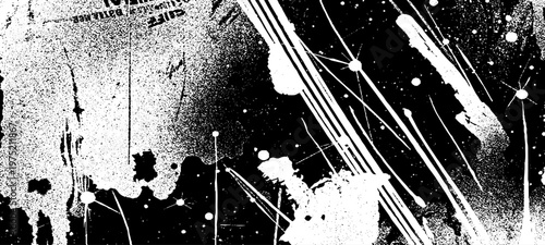 Abstract Grunge Texture Featuring Glitch Noise, Distressed Ink Splatters, Static Interference Patterns, and Monochrome Urban Decay Backgrounds.