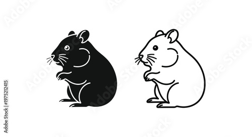 Mouse Illustration: Black & White Rodent Icons Vector