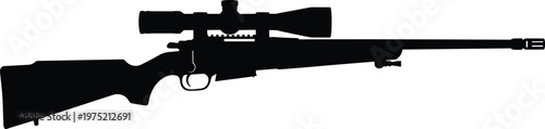 Silhouette of a Sniper Rifle with Scope firearm weapon